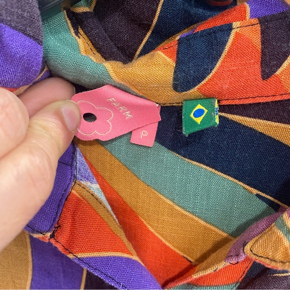 Farm Rio and Anthropologie Toucan Jumpsuit with button on the side on pant legs - Picture 3 of 5